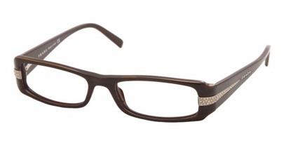 Prada Designer Glasses PR 22IVP --> BLACK EBONY TRANSPARENT